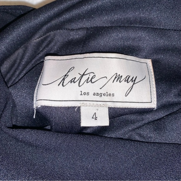 Katie May Vionnet Drape Back Sleeveless Full Length Dress Navy Blue Sz 4 EUC - Picture 10 of 10